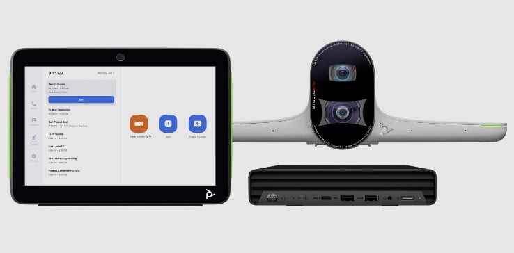 Poly Studio E70 -videoneuvottelukamera, kosketusnäytöllinen ohjain ja miniyhteistyötietokone -paketti suuriin kokoushuoneisiin Poly Studio E70 -videoneuvottelukamera, kosketusnäytöllinen ohjain ja miniyhteistyötietokone -paketti suuriin kokoushuoneisiin